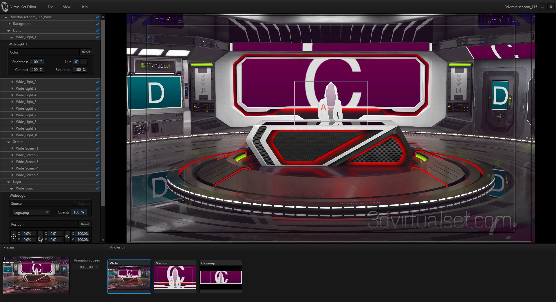 Virtual Studio 115 for NewTek TriCaster Virtual Set Editor Templates
